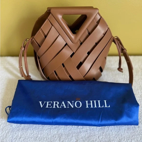 VeranoHill Natalie Woven Leather Tote Bag - Picture 5 of 6